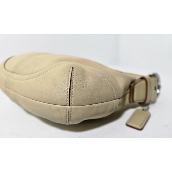Vintage Coach Y2K Beige Leather Soho Hobo Shoulder Bag 9541 - Picture 7 of 15
